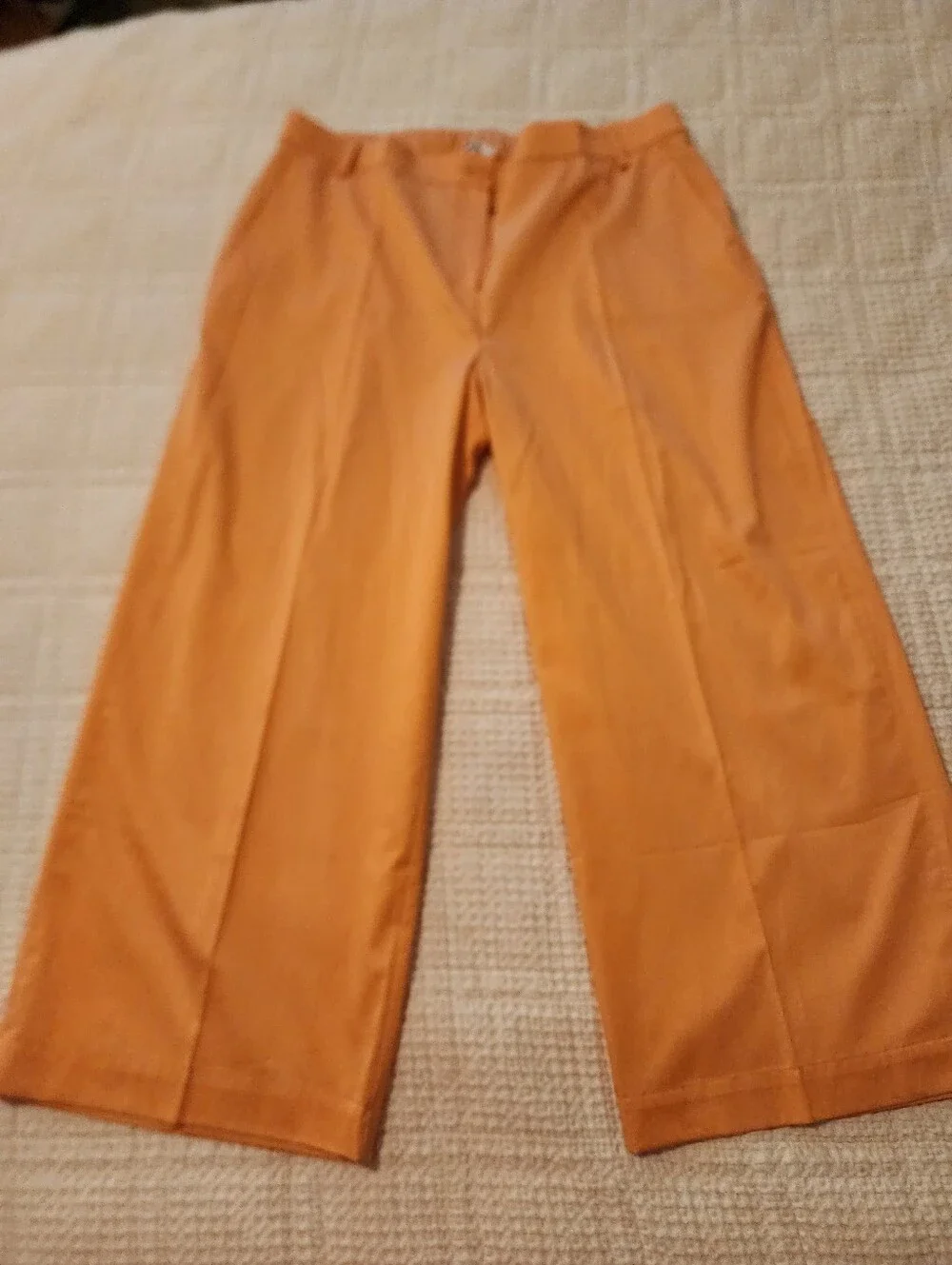 Marina Rinaldi Peach Wide Leg Women's Pants Cotton NWT Sz 18 $415 Quiet Luxury